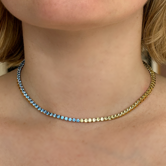 Two-Tone Tennis Necklace