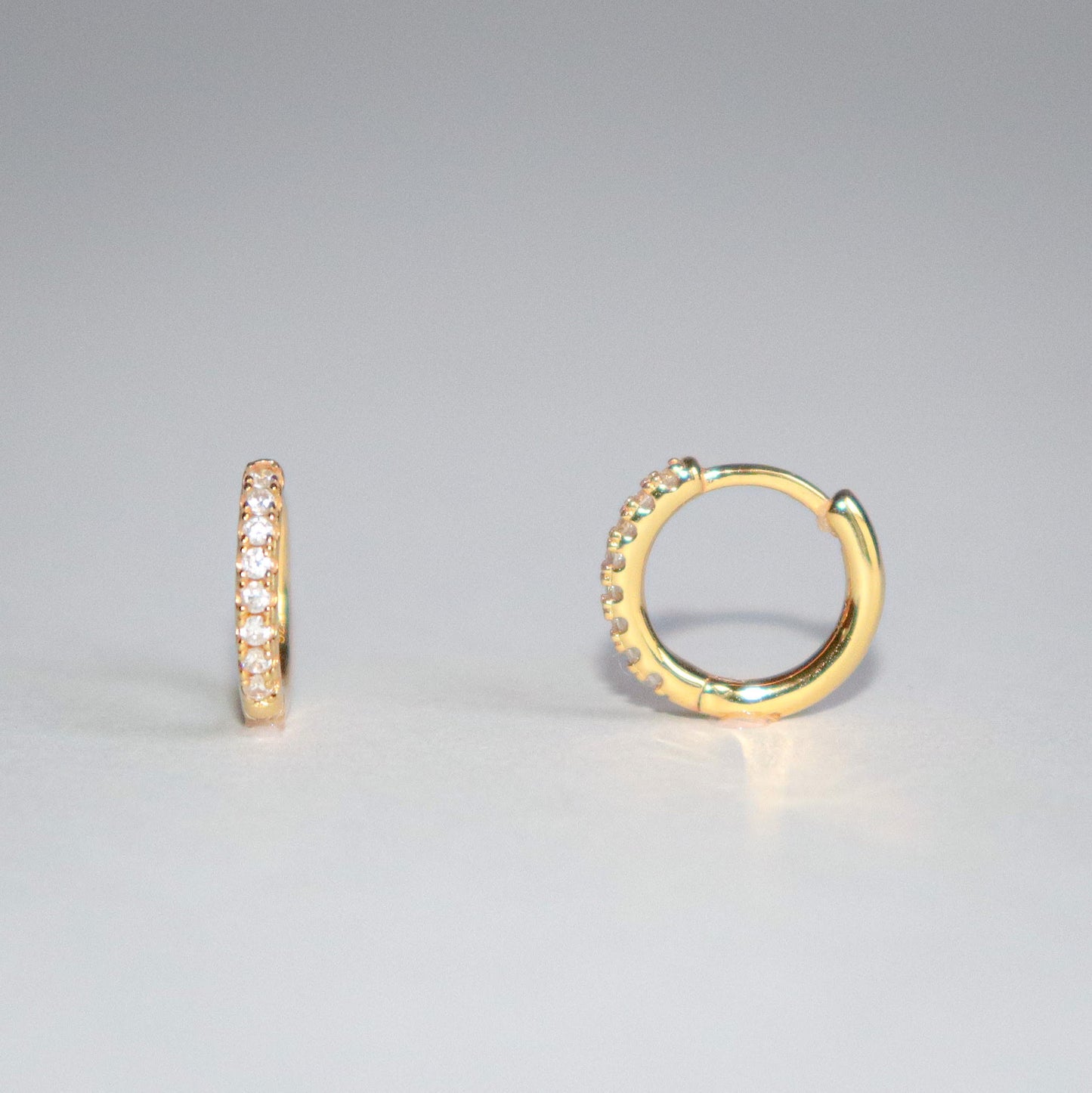 Crystal Huggies in Gold