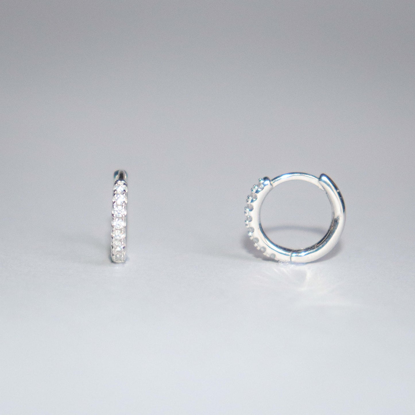 Crystal Huggies in Silver