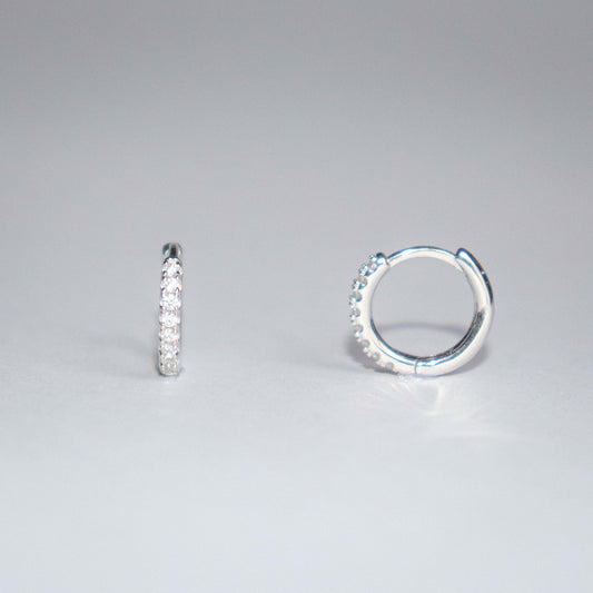 Crystal Huggies in Silver